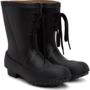 UNDERCOVER Black Lace-Up Rain Boots